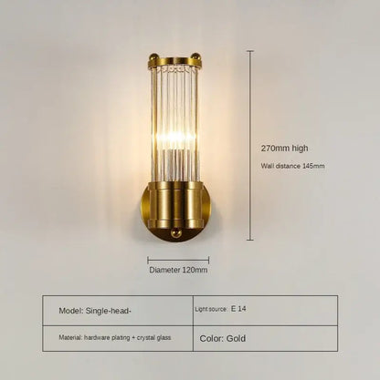 Modern gold decorbites crystal led wall lights bedroom sconce