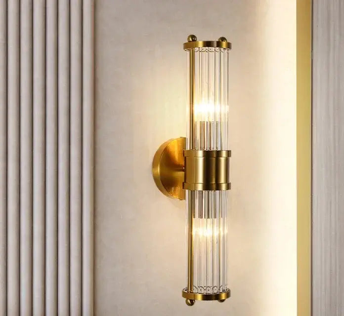 Modern gold crystal led wall lights bedroom sconce