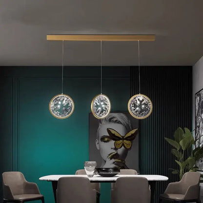 Modern gold crystal pendant chandelier dining room lighting