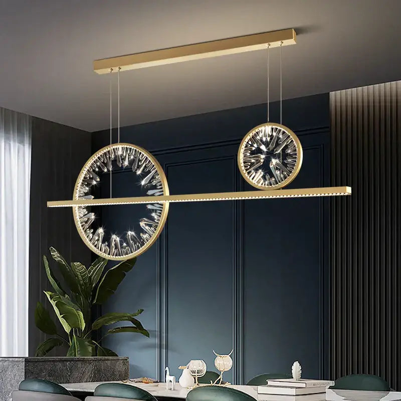 Modern gold crystal pendant chandelier dining room lighting