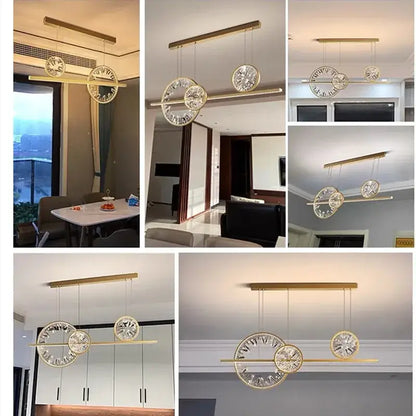 Modern gold crystal pendant chandelier dining room lighting
