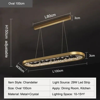 Modern gold crystal pendant chandelier dining room lighting