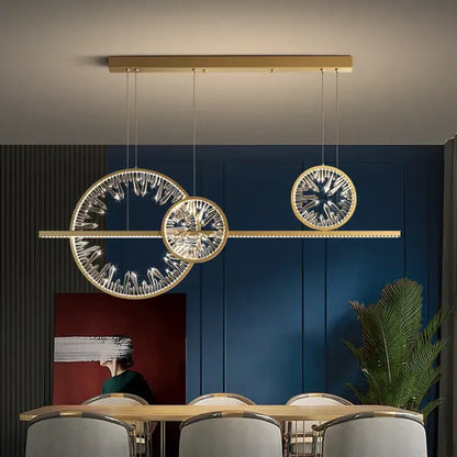 Modern gold crystal pendant chandelier dining room lighting