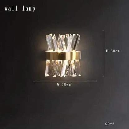 Modern gold crystal round chandelier living room light