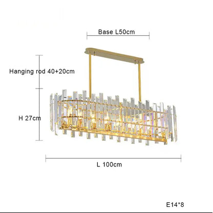Modern gold crystal round chandelier living room light
