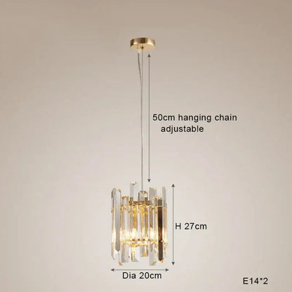 Modern gold crystal round chandelier living room light