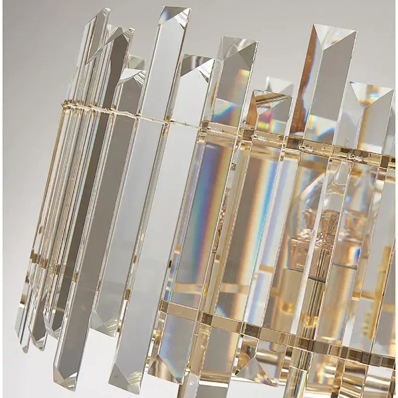 Modern gold crystal round chandelier living room light
