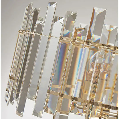Modern gold crystal round chandelier living room light