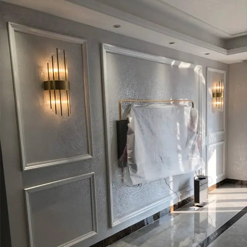 Modern gold crystal wall lamp bedroom luxury sconce