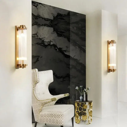 Modern gold crystal wall sconce bedroom glass light