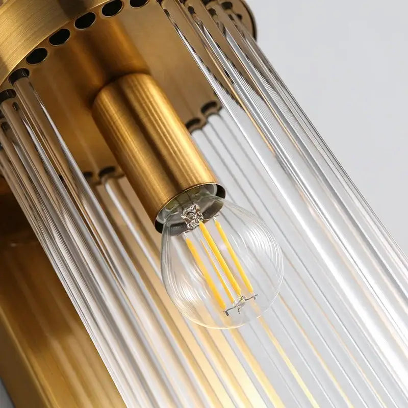 Modern gold crystal wall sconce bedroom glass light