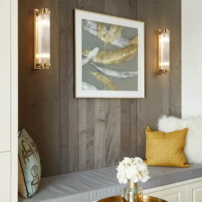 Modern gold crystal wall sconce bedroom glass light