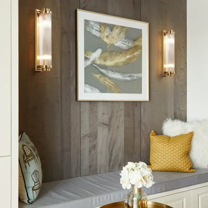 Modern gold crystal wall sconce bedroom glass light