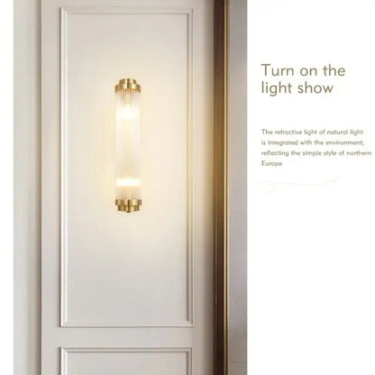 Modern gold crystal wall sconce bedroom glass light