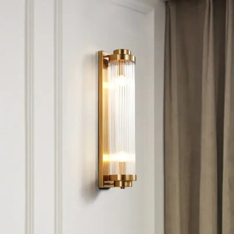 Modern gold crystal wall sconce bedroom glass light