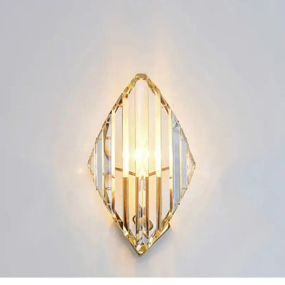 Modern gold crystal wall sconce living room light fixture