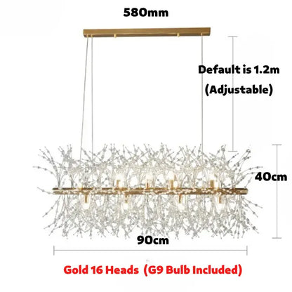Modern gold dandelion led chandelier living room light