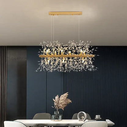 Modern gold dandelion led chandelier living room light