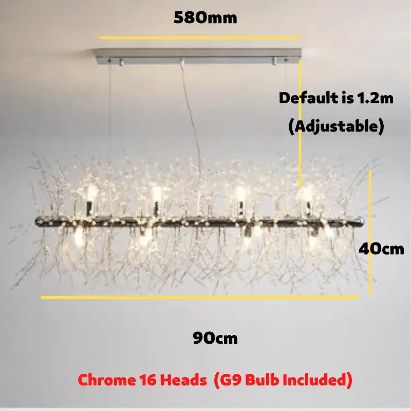 Modern gold dandelion led chandelier living room light