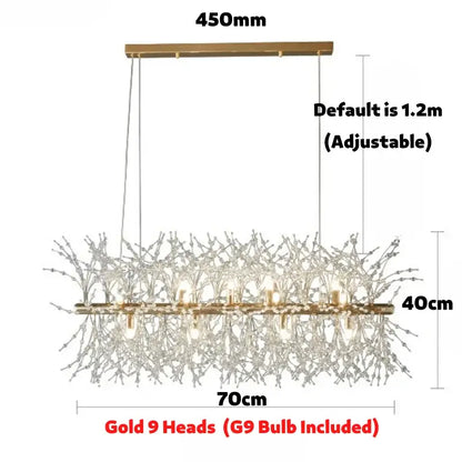 Modern gold dandelion led chandelier living room light
