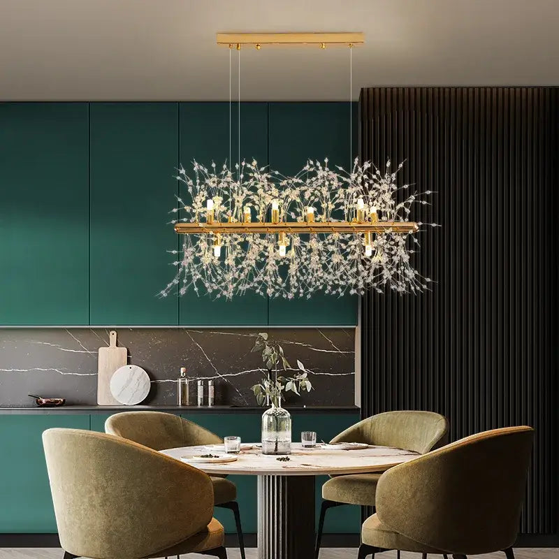 Modern gold dandelion led chandelier living room light