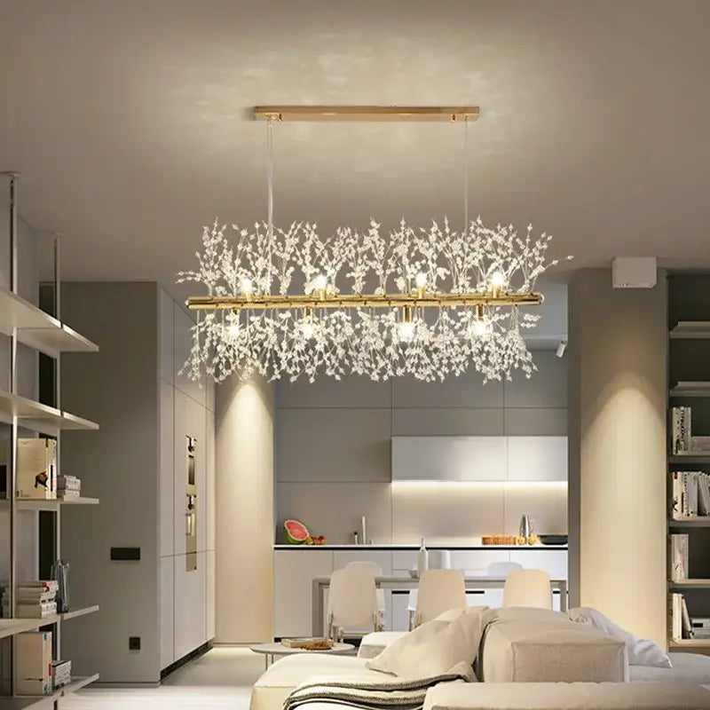 Modern gold dandelion led chandelier living room light