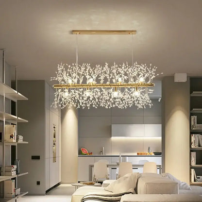 Modern gold dandelion led chandelier living room light