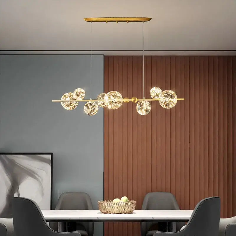 Modern gold glass ball chandelier for dining room