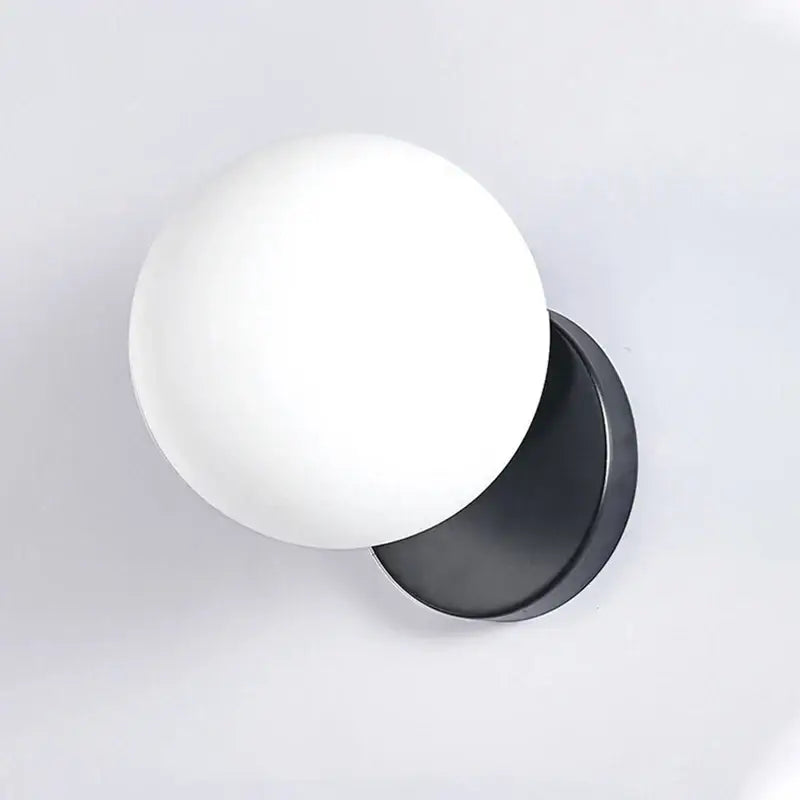Modern gold glass ball wall lamp bedroom sconce