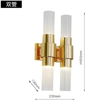 Modern gold iron glass lamps living room wall sconce