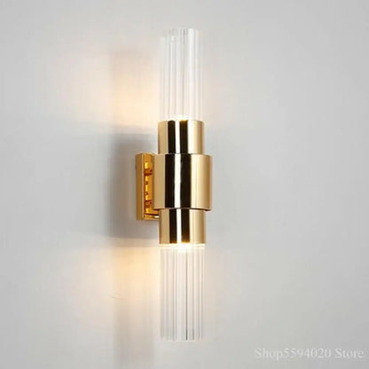 Modern gold iron glass lamps living room wall sconce