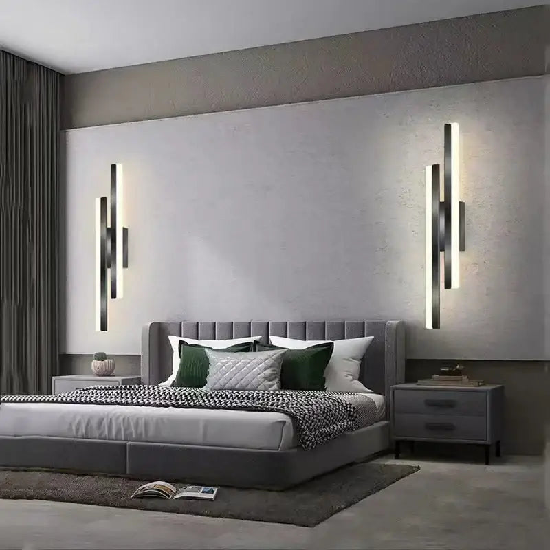 Modern gold led strip wall lamp bedroom sconce light