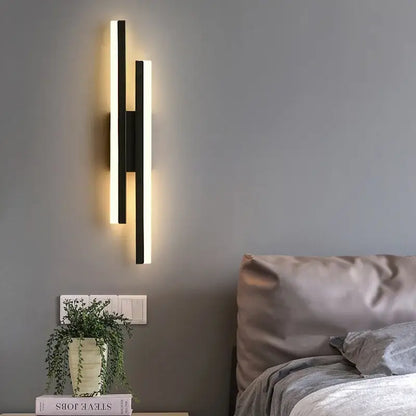 Modern gold led strip wall lamp bedroom sconce light