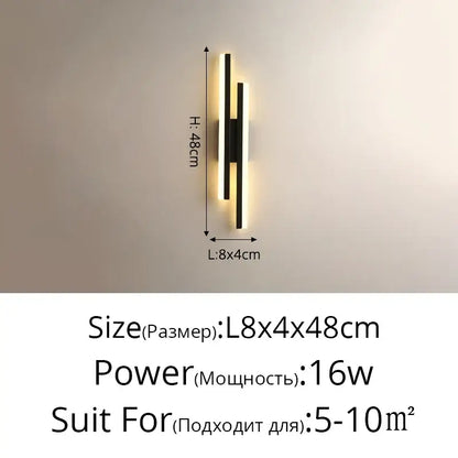Modern gold led strip wall lamp bedroom sconce light