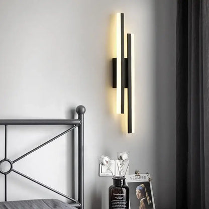 Modern gold led strip wall lamp bedroom sconce light