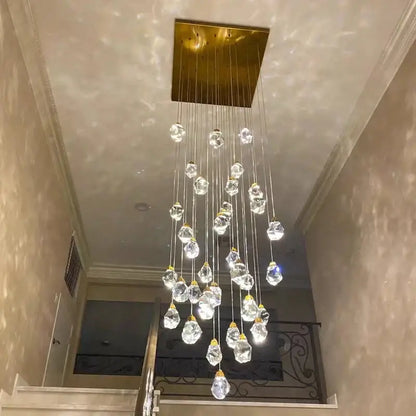 Modern gold diamond crystal ball chandelier dining room pendant light