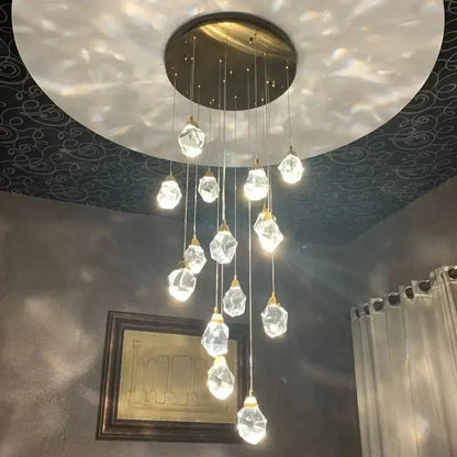 Modern gold diamond crystal ball chandelier dining room pendant light