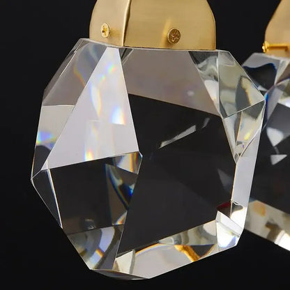 Modern gold diamond crystal ball chandelier living room light fixture