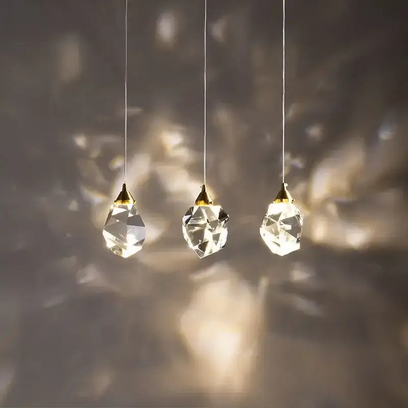 Modern gold diamond crystal ball chandelier living room light fixture