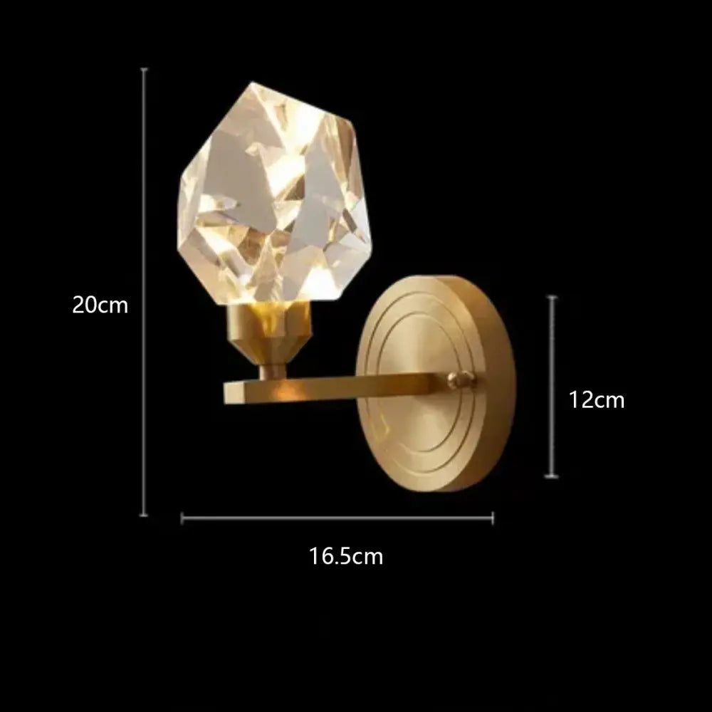Modern gold diamond crystal brass led pendant light dining room