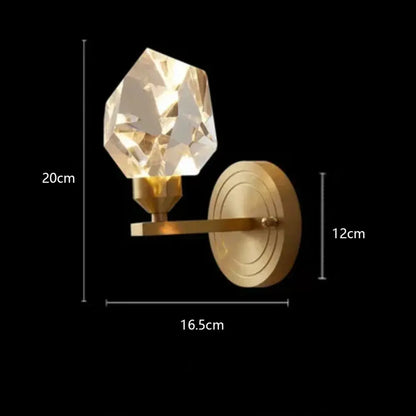 Modern gold diamond crystal brass led pendant light dining room