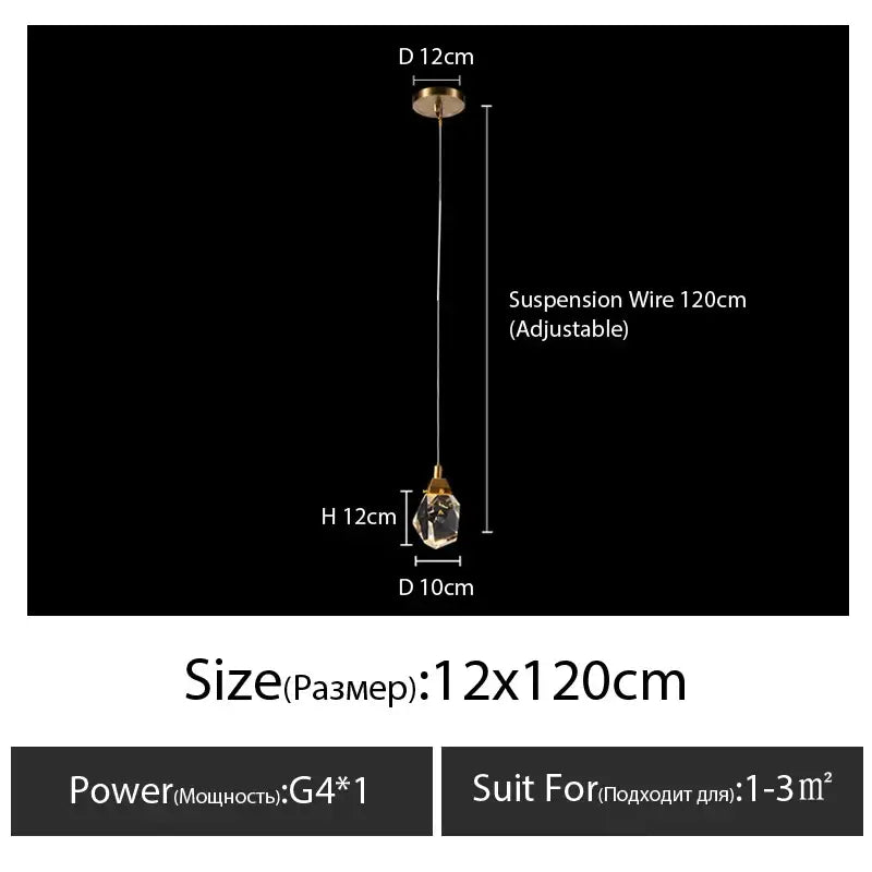 Modern gold diamond crystal chandelier living room lighting