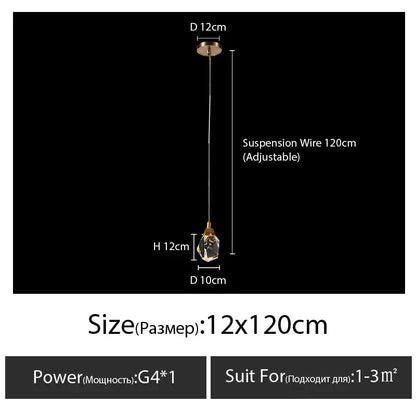 Modern gold diamond crystal chandelier living room lighting
