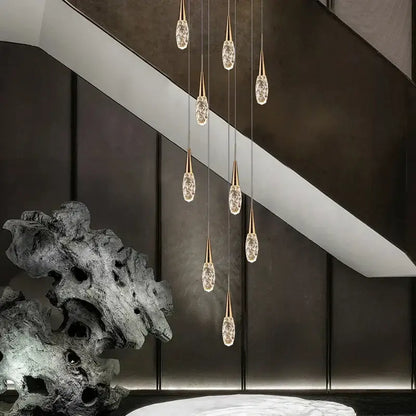 Modern gold diamond crystal chandelier living room pendant light