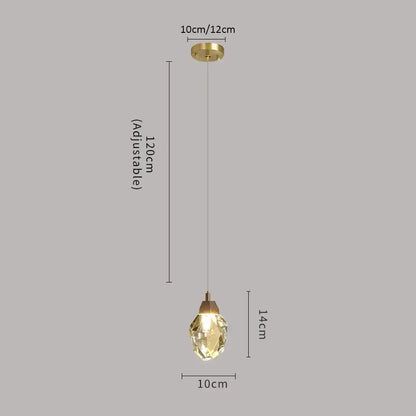 Modern gold diamond crystal led ceiling chandelier for dining room