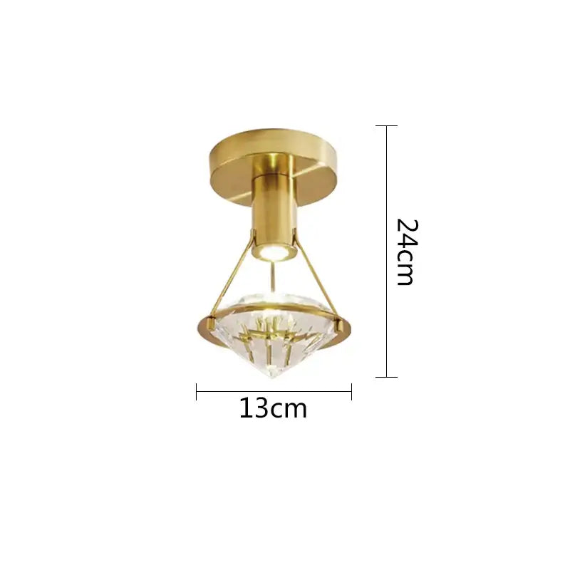 Modern gold diamond crystal wall lamp for bedroom