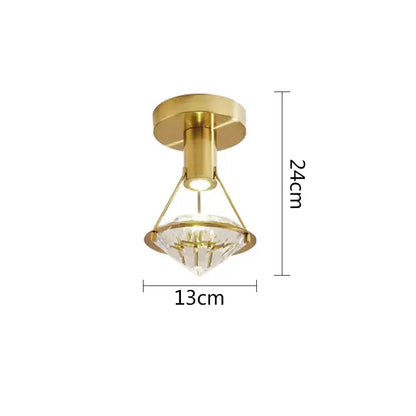 Modern gold diamond crystal wall lamp for bedroom