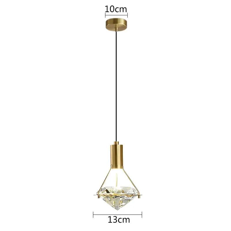 Modern gold diamond crystal wall lamp for bedroom