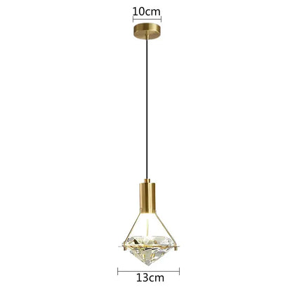 Modern gold diamond crystal wall lamp for bedroom