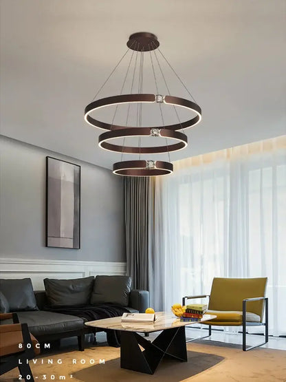 Modern gold diamond ring chandelier living room luxury lamp